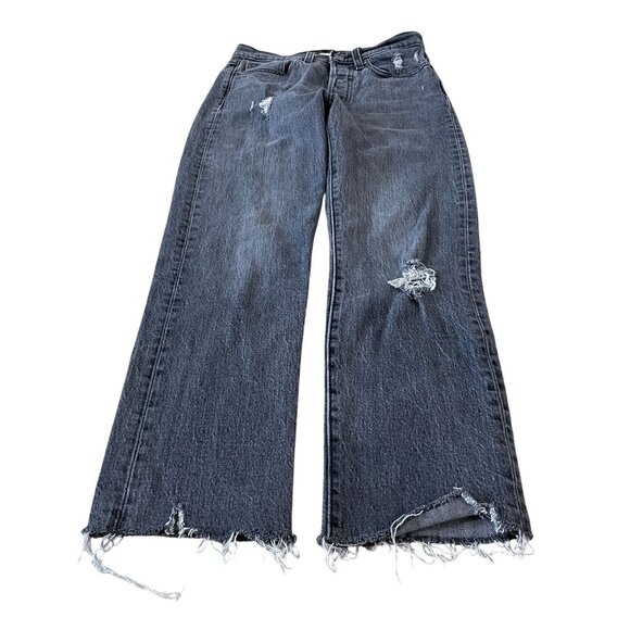 Levi's Premium Wedgie Straight Jeans Women's Size 24x26 Crop Legs Button Fly - Picture 1 of 8